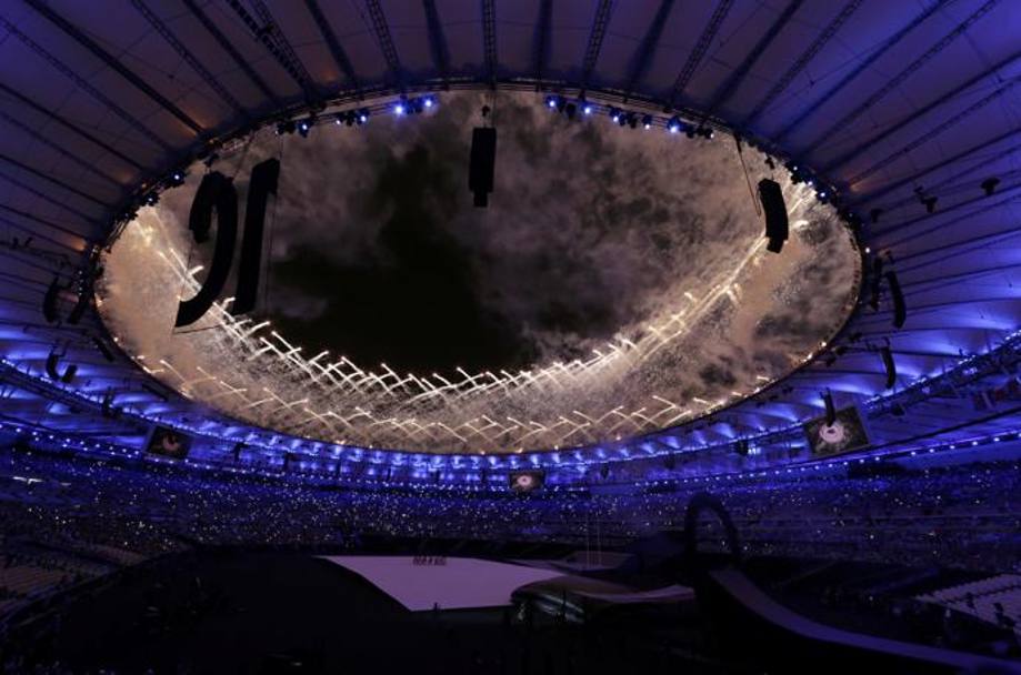 Vista panoramica dello Stadio Olimpico nel corso della Cerimonia d’Apertura. Reuters